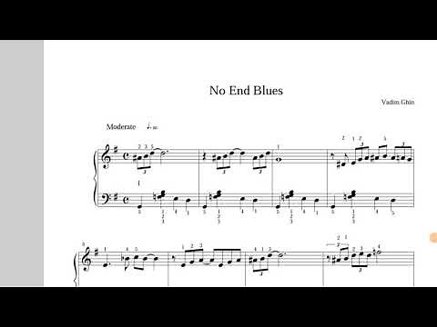 Easy piano / facile ! NO END BLUES Vadim Ghin - partition Jazz débutant / sheet music free score