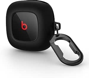 SURITCH Case Compatible with Beats Fit Pro Earbuds, Shock-Absorbing Protective TPU Shell for Beats Fit Pro Charging Case 2021 Earbuds Secure Locking System with Anti-Lost Keychain, Black