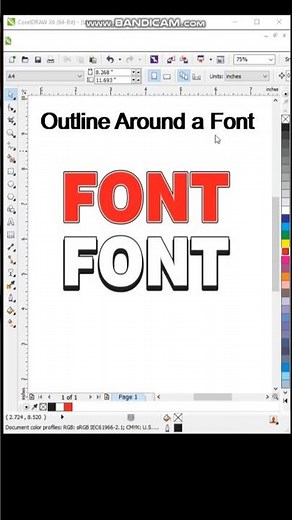 Easiest Way to Create Outline a Text in coreldraw #font #outline #offset #shorts
