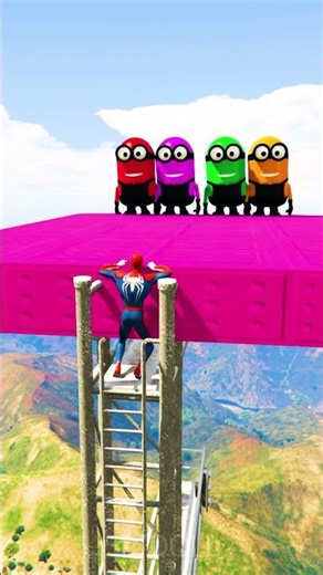 GTA 5 Ragdoll Compilation | Spiderman VS Minions Funny Ragdoll #gta5ragdolls