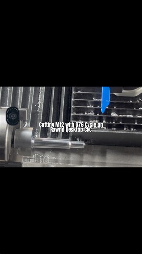 Rownd Precision Industry LLC on Instagram: "Cutting M12 thread with G76 Cycle on Rownd Desktop CNC Lathe M12 thread on EN-AW 7075 aluminum using the G76 threading cycle. Big thanks to @Chips_n_Spools for sharing this amazing work and allowing us to feature it. #cnc #cncmachining"