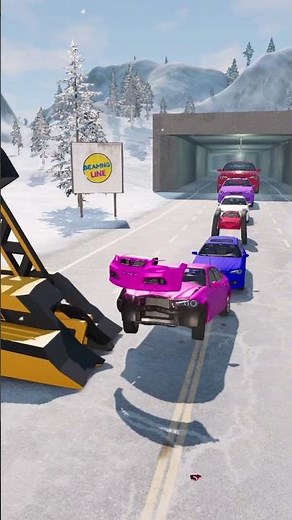 Big and Small Colorful Cars Vs Destroyer Machine Mudrunner BeamNG.drive #39