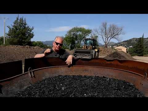 Biochar using KonTiki Flame Cap Kiln and biochar-based substrate production.