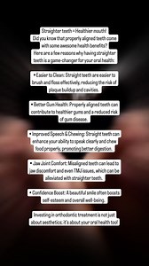 Straighter Teeth = Healthier Mouth! . Did you know that properly...