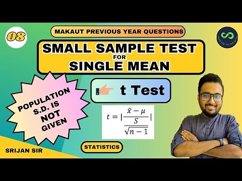 Small Sample Test for Single Mean | T test | Sigma not Given | Test of Significance | | Statistics