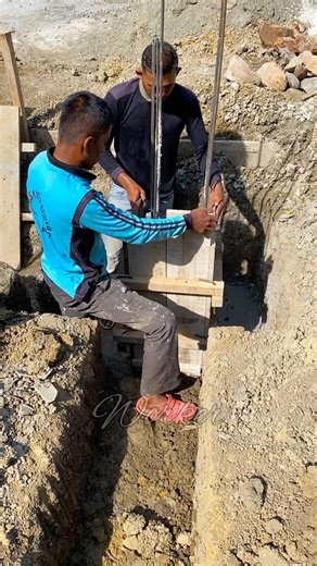 installing the axis pile formwork