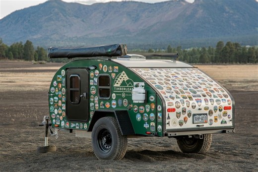Timberleaf Teardrop Trailers on Instagram: "❤️✨ National Sticker Day ✨❤️ One of our favorite traditions? Adorning your Timberleaf Trailers with travel stickers from the places you’ve been and the adventures you’ve lived. Each sticker becomes a badge of honor—national parks explored, backroads traveled, memories made along the way. Over time, your trailer turns into a rolling scrapbook of experiences, reminding you (and everyone who sees it) that adventure is always calling. Where will your next 