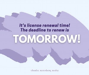 TOMORROW is the March deadline for license renewals! Don't forget to renew your license - you can check your renewal status at myfloridalicense.com/dbpr! | Charles Rutenberg Realty Tampa Bay