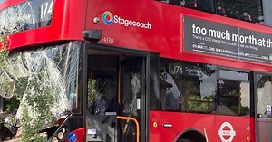 Romford bus crash sees vehicle career off road and injure several people