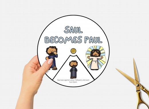 Saul Becomes Paul, Printable Bible Coloring Wheel, Sunday School Craft, Kids Bible Study, Bible Story Spinning Wheel, Christian Homeschool - Etsy