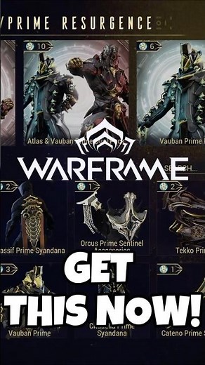 GET THESE PRIME WARFRAMES NOW! Prime Resurgence Refresh Incoming! (Vauban & Atlas Ending!) #shorts