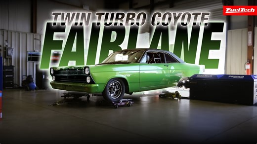 Hub Dyno Video: This 1967 Twin Turbo Coyote Powered Fairlane Puts The FuelTech Hub Dyno Through Its Paces - BangShift.com