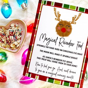 Printable Magical Reindeer Food Tags | Christmas Classroom Favor for Kids | by Festive Fetti - Etsy