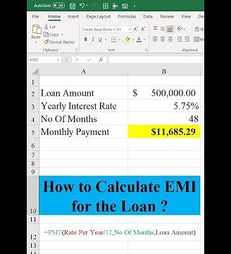 How to Calculate EMI for a Loan in Excel.
