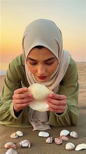 She Opened a Giant Shell… And Found a Beautiful Pearl! 🐚✨#shorts #nishatart