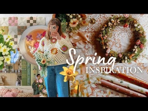 Spring Inspiration🌷🌼🧚 decorating, mood board, diy spring wreath & painting candles