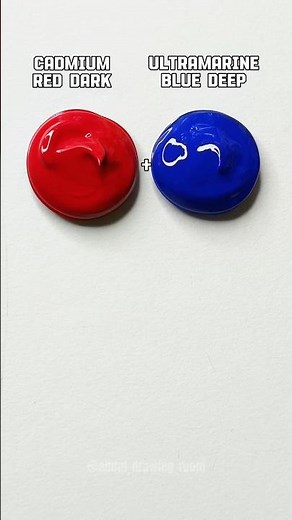 Cadmium Red Dark + Ultramarine Blue Deep = What Color?! 😱 | 3 Final Color | Color Mixing Magic 🎨