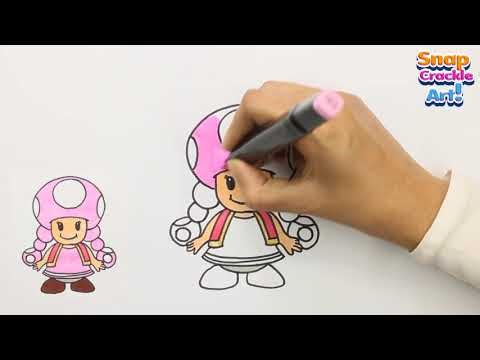 How to Draw Toadette from Super Mario 🎨🍄 (Step-by-Step Easy Drawing Tutorial!)