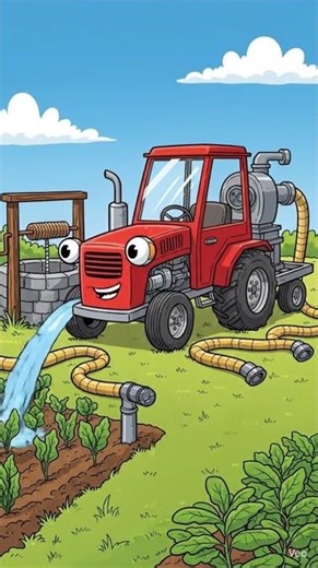 Mini Tractor Water Pump Irrigation Project | DIY Mini Farming #minitractor #youtubeshorts