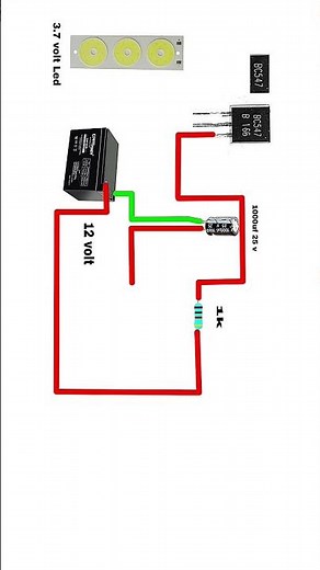 12V Battery Powered LED Driver Circuit Using BC547Simple #electronicsproject