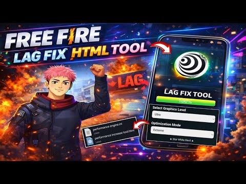 FREE FIRE LAG FIX NEW HTML TOOL 🔥 -- BEST LAG FIX 2 SECRET SATTING ⚙️ |FF LAG PROBLEM IN 1GB 2GB RAM