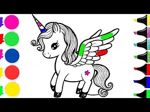 How to Draw a Unicorn | Step by Step | Cute Unicorn Drawing With Rainbow Color