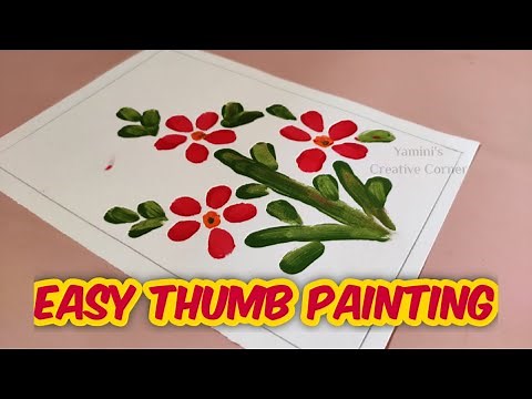 Thumbprint Flowers Painting ideas for kids || finger painting activities in summer