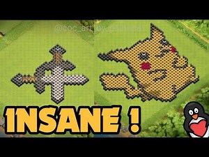 Amazing Art with Walls ! Clash of Clans Insane Base Layouts Compilation