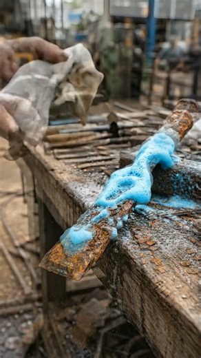 Satisfying Instant Rust Removal: Watch This Rusty Tool Transform!