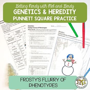 Genetics | Winter Christmas Snowman Punnett Squares Practice & Word Problems