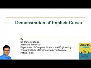 Demonstration of Implicit Cursor
