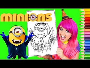 Coloring Halloween Minions Vampire Coloring Book Page Prismacolor Colored Pencil | KiMMi THE CLOWN