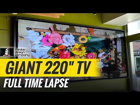 Giant 220" LG 4K TV Install - 4x4 Video Wall Time Lapse - Display Installation