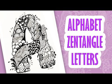 zentangle art alphabet a || alphabet zentangle a || alphabet doodling a