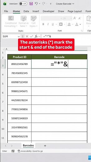 how to create scannable Barcode in Excel #excel #edexcel #exceltips #exceltricks #viral #trending