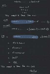 4 Solve by mathematical induction1 3 5 −− (2n−1)=n2.... | Filo