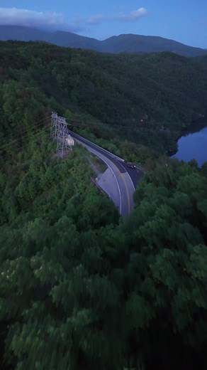 “This is our Home ⛰️🐉” With the repave underway we take a look down from the heavens at US-129 “Tail of the Dragon” #Touge #US129 #129Touge #Tailofthedragon #dragonoverlook #djidrone #narvent