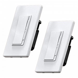 Slide Dimmer Switch, Single Pole or 3-Way, Screwless Wall Plate Included, UL Listed (2 Pack, White)