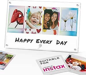 Instax Polaroid Picture Frame for Fujifilm Instax Mini/Square/Wide Films, Personalized Photo Frames with Signature Space, Valentine Gifts for Men/Women/Kids, Instax Accessories for Family Friends