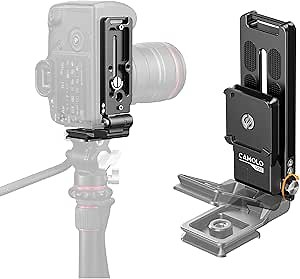 Foldable DSLR Camera L Bracket Pro - Arca Type QR Universal Vertical Camera Mount Horizontal Switching Tripod Quick Release Plate Compatible with Canon Nikon Sony Fujifilm DJI Osmo Stabilizer Monopod