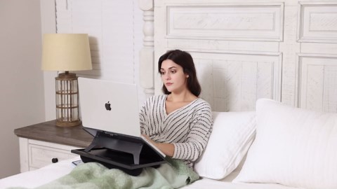 Adjustable Laptop Stand with 8 Angles - Dual Cushion Desk for Sofa, Bed, Car or Work Table by HUANUO