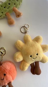 Kawaii Plush Food Charms: Croissant, Pickle, Peach & Sunshine - Etsy