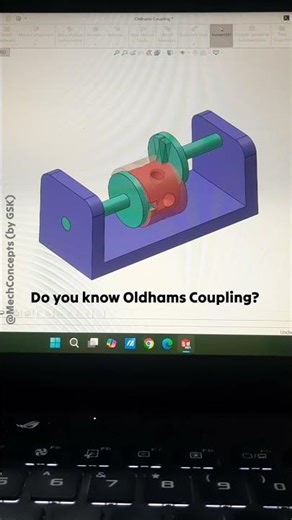 Oldham Coupling Mechanism Animation | Parallel Shaft Power Transmission