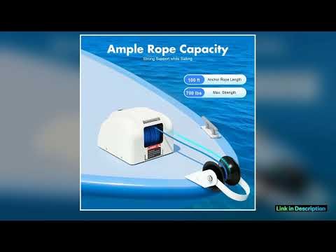 Premium 12V Electric Anchor Winch 45lbs Load 100ft Rope Remote Control Boat Windlass for Boats up