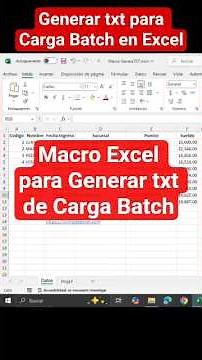 Macro Generates TXT in Excel #batchload #txtenexcel #excel #viral #exceltips #exceltutoriales