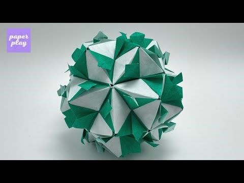 Modular Origami #197 – 9. Modular Flower Ball 🌺 모듈러 다면체 종이접기 튜토리얼