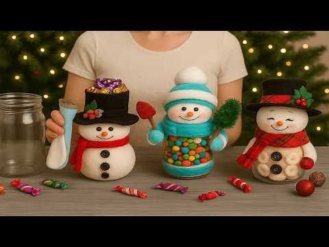 3 easy and cute Snowman İdeas⛄With old jar and sock🌲Christmas ornament🎁New year gift😍