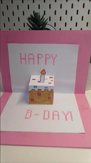 Diy minecraft birthday card idea #diy #minecraft #birthdaycard #minecraftcake