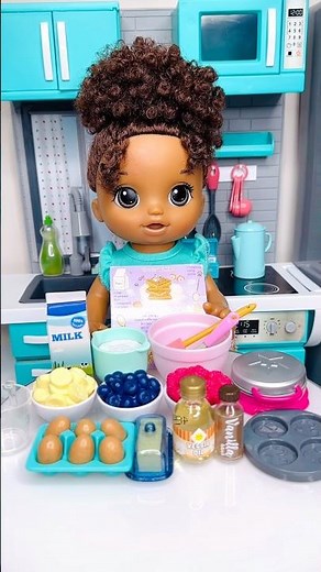 Baby Alive Doll Cooks Breakfast In Toy Kitchen #shorts #babyalivedolls #dolls