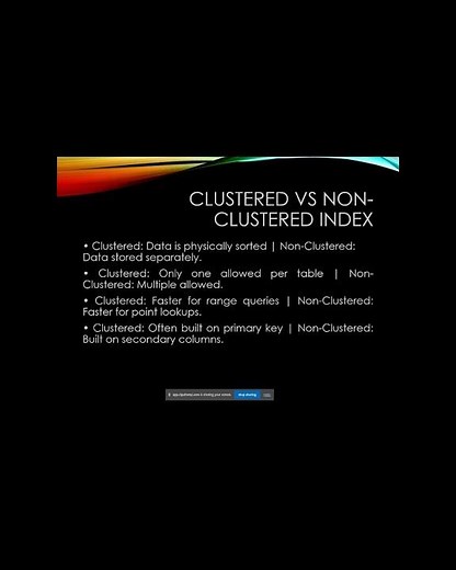 Clustered vs Non-Clustered Index 🔥 | Must-Know SQL Concept! #DBA #SQL #LearnSQL #Shorts,